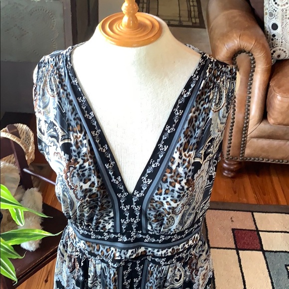 Perceptions Print Sleeveless Dress 14Petite - Picture 2 of 7